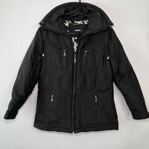 DKNY Full Zip Winter Jacket Women Small Black 60% Down 40% Waterfowl Insulated